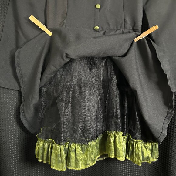 Goth Steampunk Halloween Costume Black Raven Dance Dress Cosplay Women - Picture 6 of 9